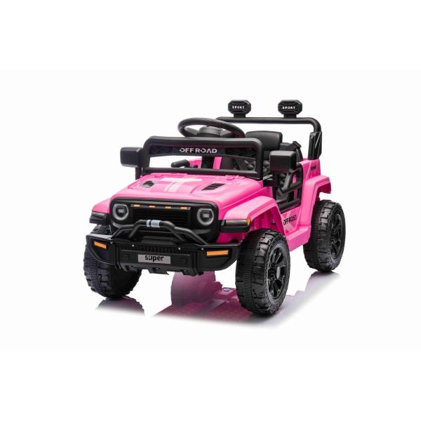 Elektrické autíčko OFFROAD NEW s pohonom zadných kolies, ružové, Lítiová batéria