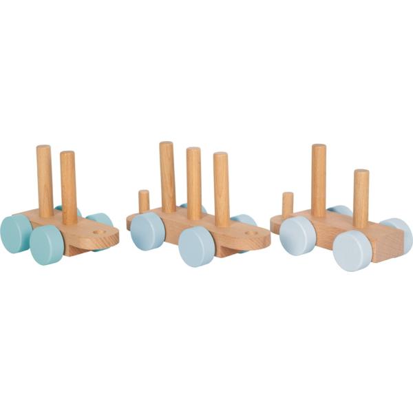 small foot Nasazování Dřevěný vláček modrý (obrázek 3)