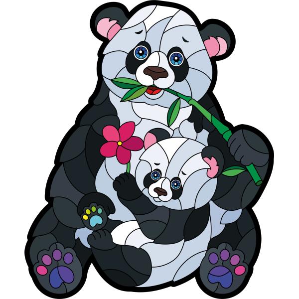 Dřevěné puzzle set Panda