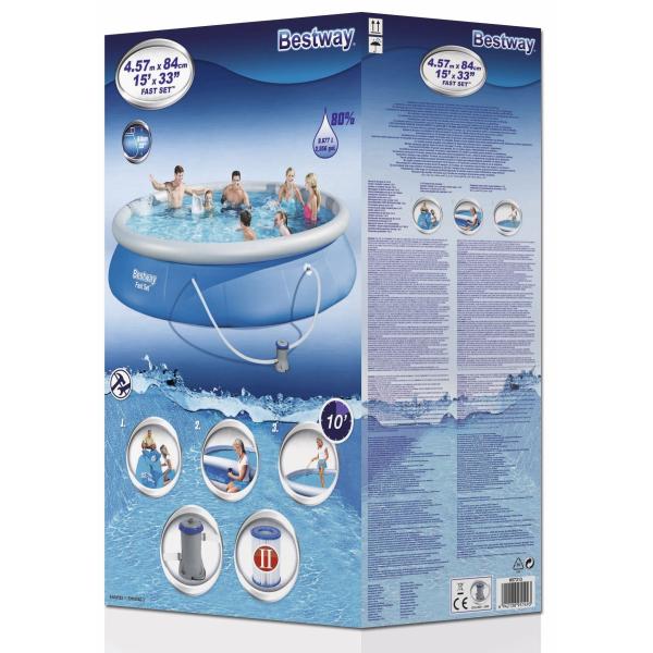 Bestway Bazén Fast Set 457 x 84 cm s filtrací