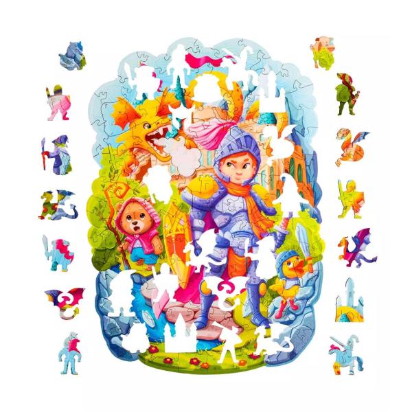 DŘEVĚNÉ BAREVNÉ PUZZLE - Statečný rytíř (obrázek 3)