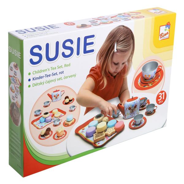 Bino Dětský čajový set, červený (obrázek 4)