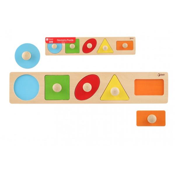 Vkládačka 5ks dřevo geometrické tvary pro nejmenší