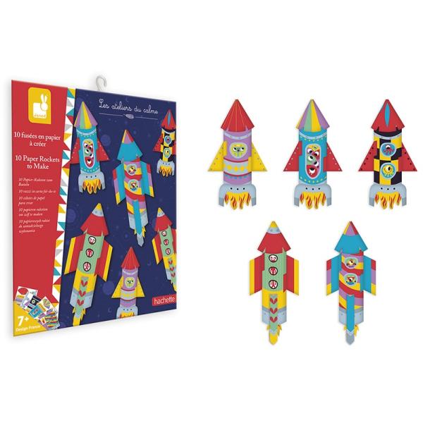 Janod Atelier Set Mini Origami Papierfalten Raketen Ab 7 Jahren-image