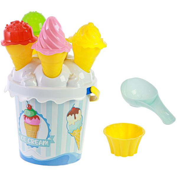 Sada na písek 27cm zmrzlina modrá 15ks