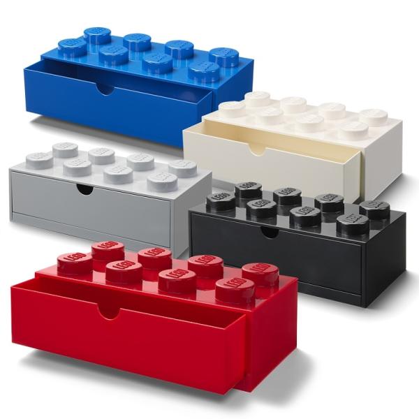 LEGO® stolní box 8 se zásuvkou - červená (obrázek 4)