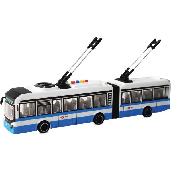CITY SERVICE CAR - 1:16 Filobus snodato - blu a inerzia con suoni