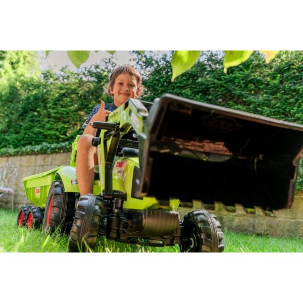 Falk šlapací traktor 2070W Claas backhoe s přední a zadní lžící a přívěsem (obrázek 3)
