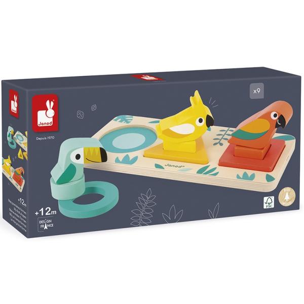 Janod Dřevěná vkládačka Ptáci Tropik (obrázek 8)