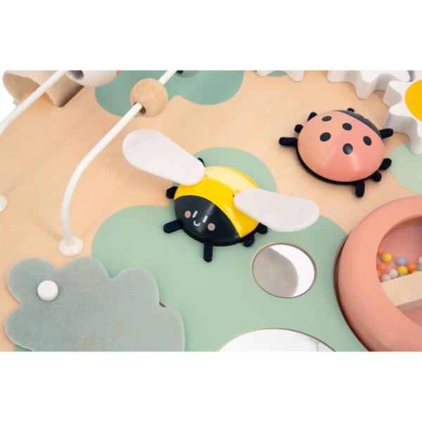 Janod Sweet Cocoon Dřevěná motorická deska s aktivitami Zahrada