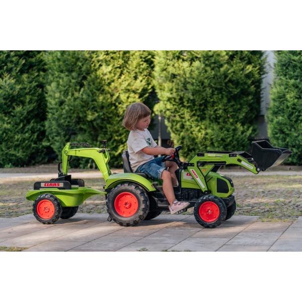 Falk Šlapací traktor velký 2070Y Claas Arion 430 s nakladačem, rýpadlem a vlečkou (obrázek 8)