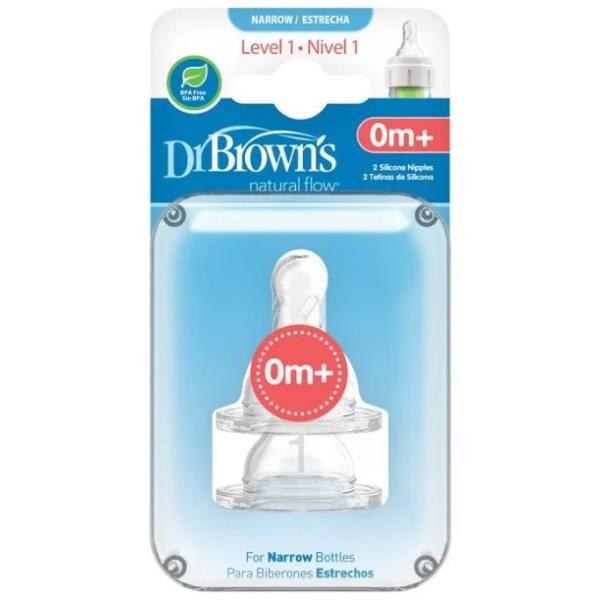 Dr.Browns Dudlíky Options+ na úz.láhev Level-1 2ks