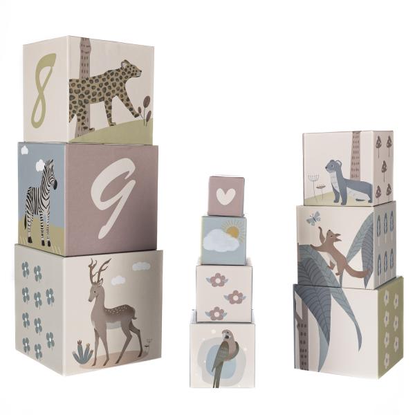 Dětské stohovací kartonové kostky 10ks