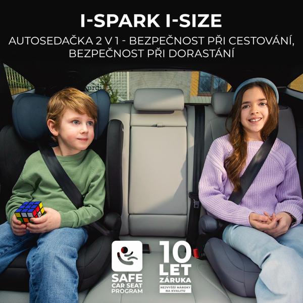 KINDERKRAFT Autosedačka i-Spark i-Size 100-150 cm Černá