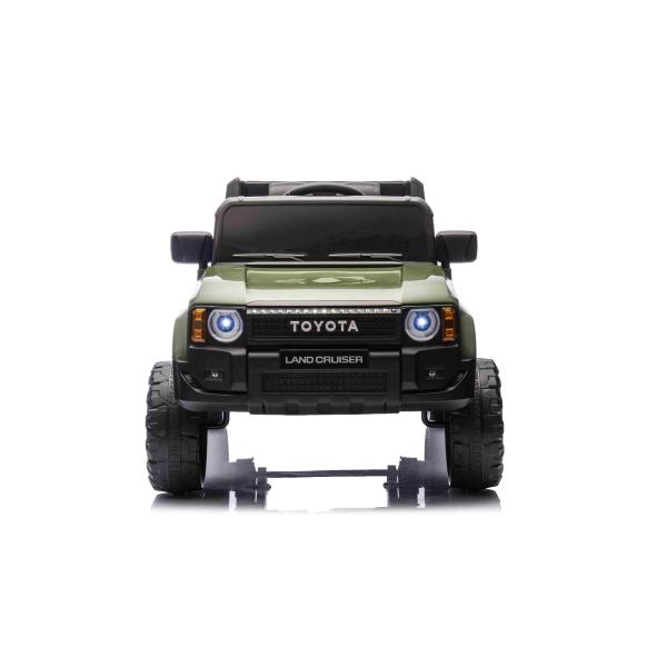 Elektrické autíčko Toyota Landcruiser 12V, vojenská zelená, široké jednomístné sedadlo, 2