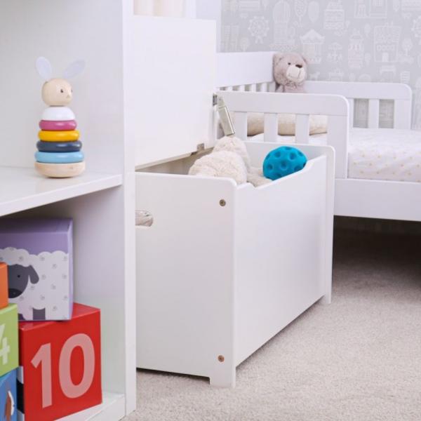 Tidlo Dřevěná úložná lavice bílá (obrázek 6)