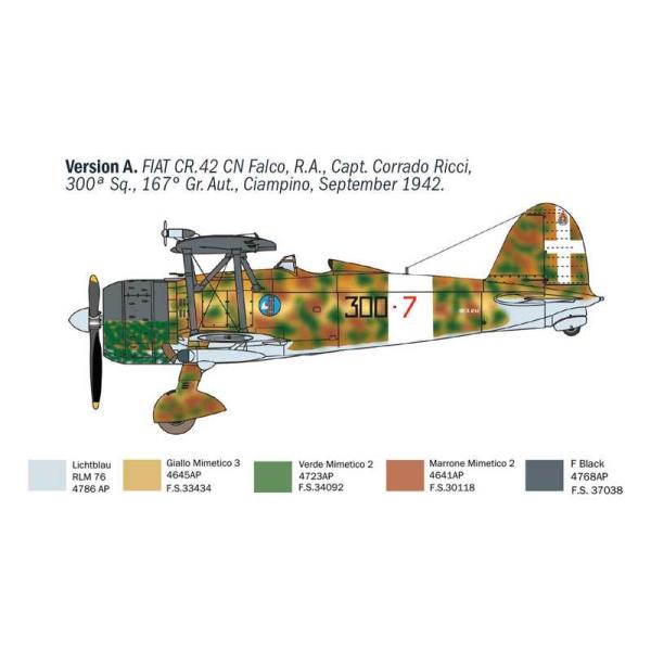 Model Kit letadlo 1485 - FIAT CR.42 CN "Falco" Noční stíhač (1:72) (obrázek 4)