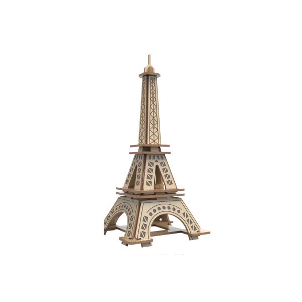 Puzzle 3D dřevěné s barvami Eiffelova věž