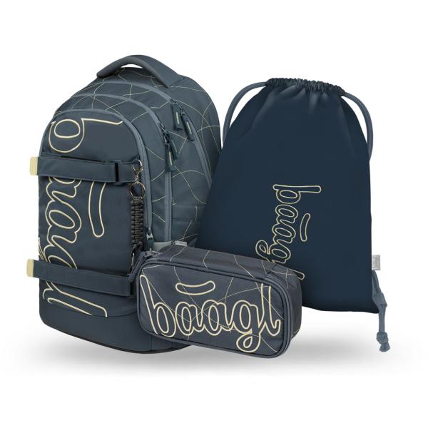 BAAGL SADA 3 Skate Max Wave: batoh, peračník, vrecko GRS