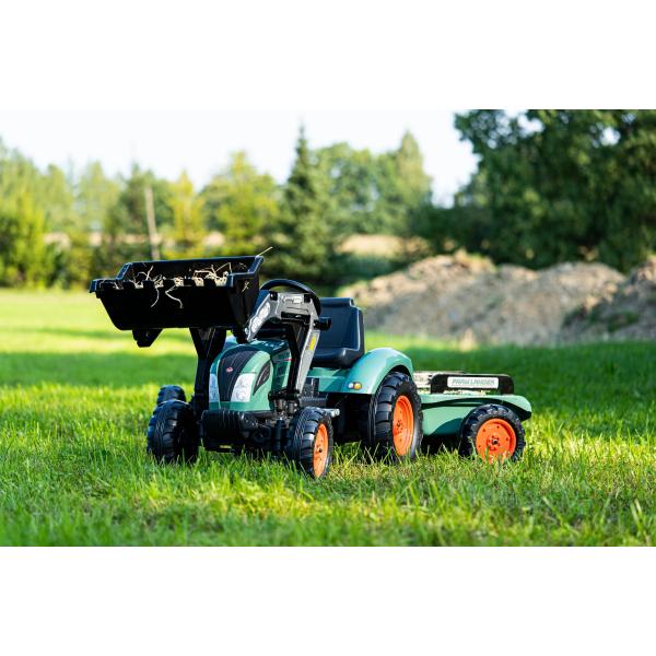 Falk šlapací traktor velký SUPER LOADER 1054AM s nakladačem a přívěsem – zelený