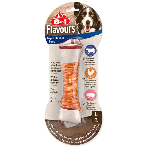 Pochoutka 8in1 Triple Flavour kost žvýkací L (obrázek 3)