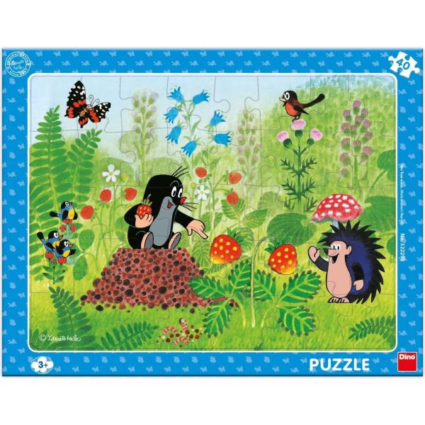 Puzzle Krteček a jahody 40 dílků deskové