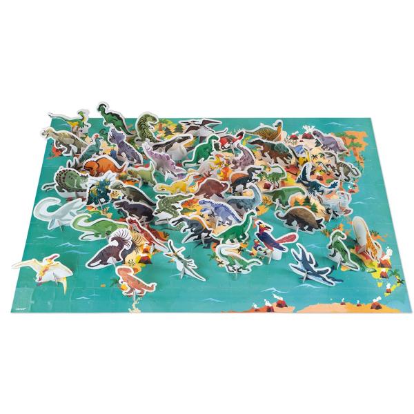 Janod - Puzzle Didattico Per Bambini Dinosauri - 200 Pezzi - Dall'età Di 6 Anni, J02679-image