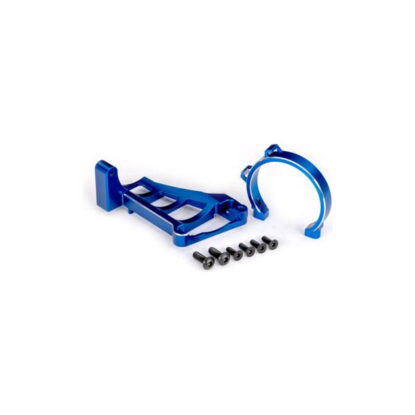 Traxxas držiak motora hliníkový modrý