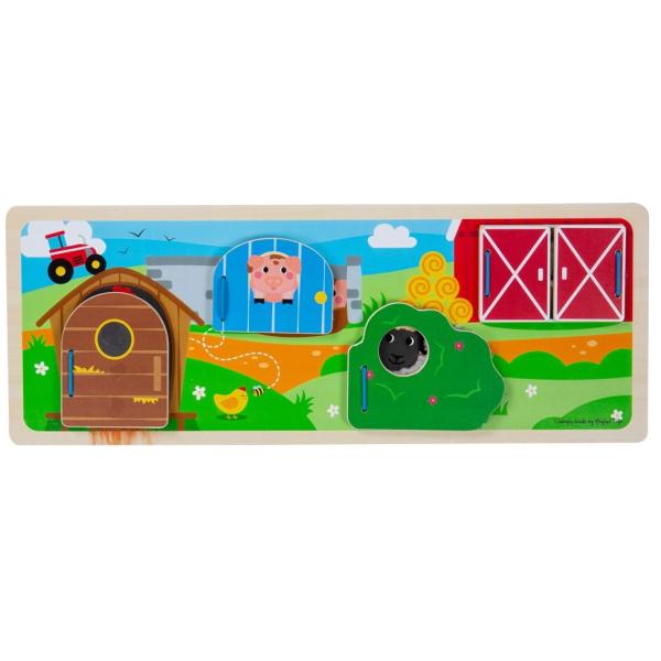 Bigjigs Toys Senzorické puzzle farma
