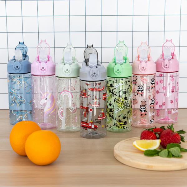 BAAGL Tritanová láhev na nápoje se slámkou Duha, 500 ml