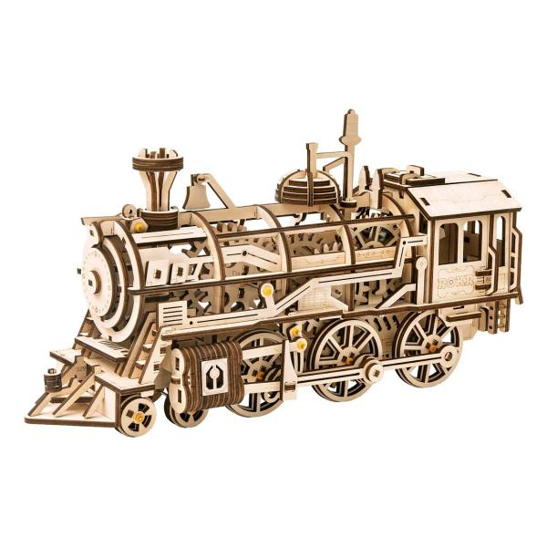 Rokr Mechanical Gears 3D Puzzle Movement Assembled Wooden Locomotive - LK701 New-image