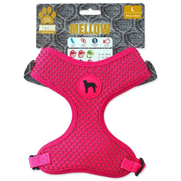 Postroj Active Dog Mellow L růžový 2×45-65cm