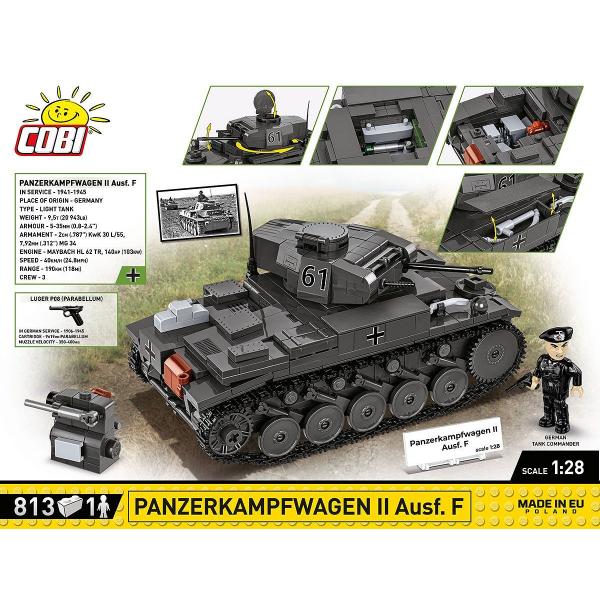 Cobi II WW Panzerkampfwagen II Ausf. F, 1:28, 813 k, 1 f