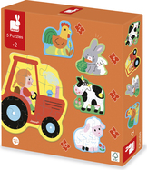 Janod Kartonové puzzle rostoucí s dítětem Farma