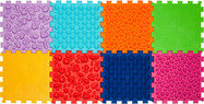 Ortek Masážna podložka „Ortek Mix Puzzle“ 8 prvkov Mäkká