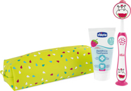 CHICCO Set zubná kefka a pasta v puzdre - Hippo, 3r+
