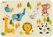 Vkladačka/Puzzle doskové obrysové zoo drevo