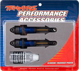 Traxxas tlmič GTR long hliník/PTFE modrý, piestnice TiN (2)