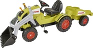 BIG Šliapací traktor CLAAS s lyžicou a vozíkom