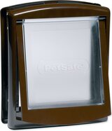 Dvierka PetSafe plastová s transparentným flapom hnedé, výrez 18,5x15,8cm