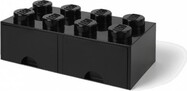 LEGO® tárolódoboz 8 - fiókos fekete 250 x 500 x 180 mm