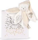 Doudou Darčeková sada Plyšový muchláčik medvedík s čiapočkou 25 cm béžový