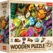 Trefl Drevené puzzle 501 - Farebné koktaily