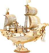 RoboTime drevené 3D puzzle Japonská plachetnica