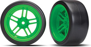 Traxxas koleso 1.9", disk split-spoke zelený, pneu Drift (2) (zadný)