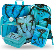 BAAGL SADA 5 Ergo Butterfly: ghiozdan, penar, geanta, cutie pentru gustare, table