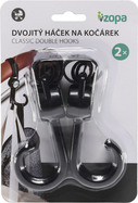 Dvojitý háčik na kočík 2 ks, Black