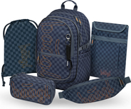 BAAGL SET 5 Core Ska blau: Rucksack, Federmäppchen, Beutel, Gürteltasche, Laptop-Hülle GRS