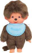 Monchhichi Mončiči chlapec so svetlomodrým podbradníkom 20 cm