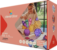 Cleverclixx Mágneses építőkészlet Geo Pack Pasztell – 45 db